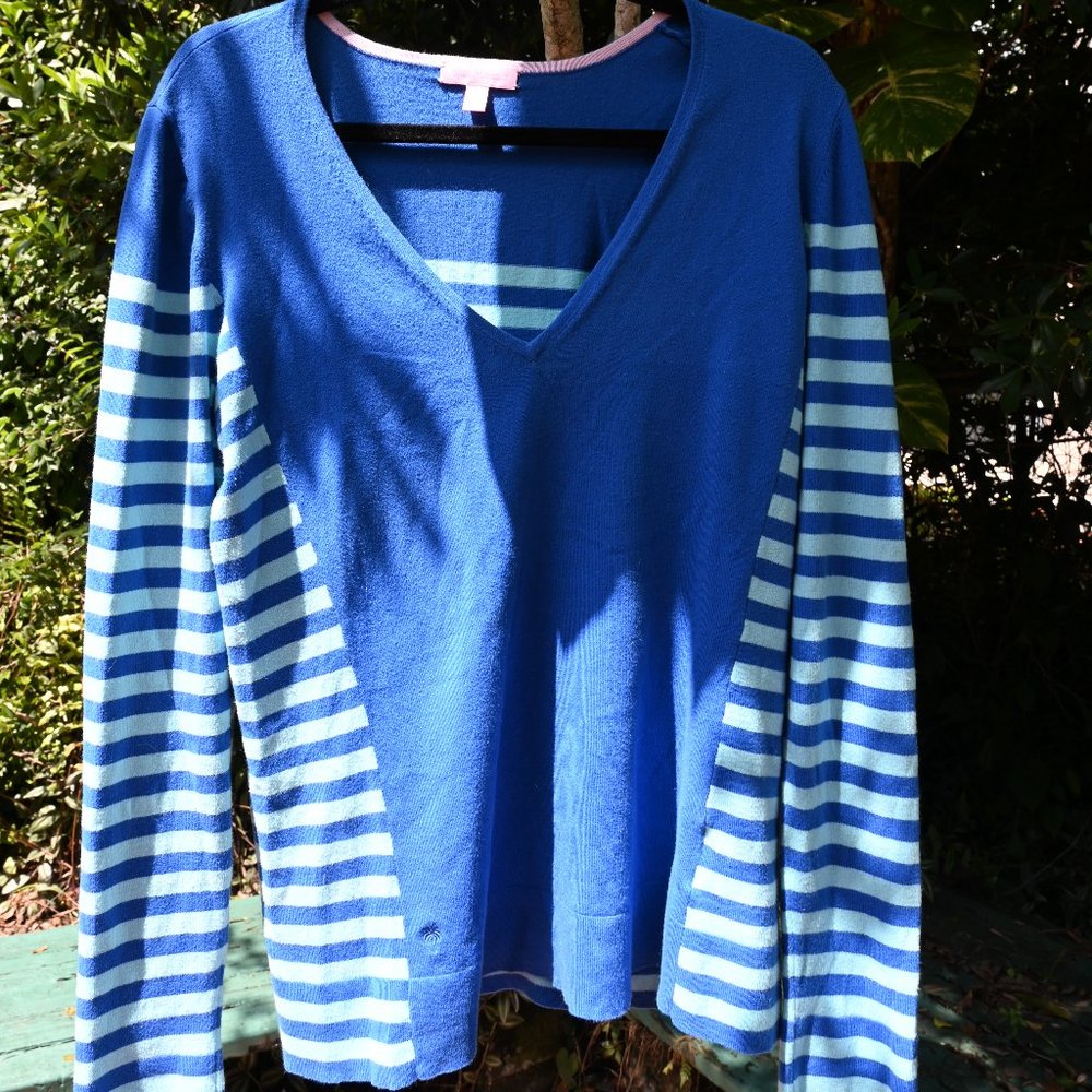 Blue Striped long sleeve Lilly Pulitzer shirt - XL